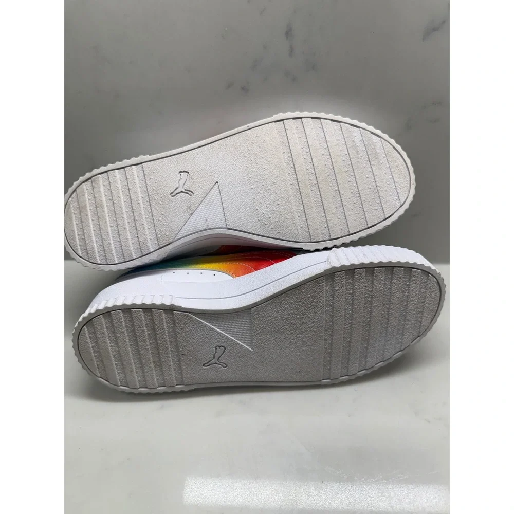 Puma Carina Rainbow White Multi Color Sneakers 383256-01 Womens 7.5